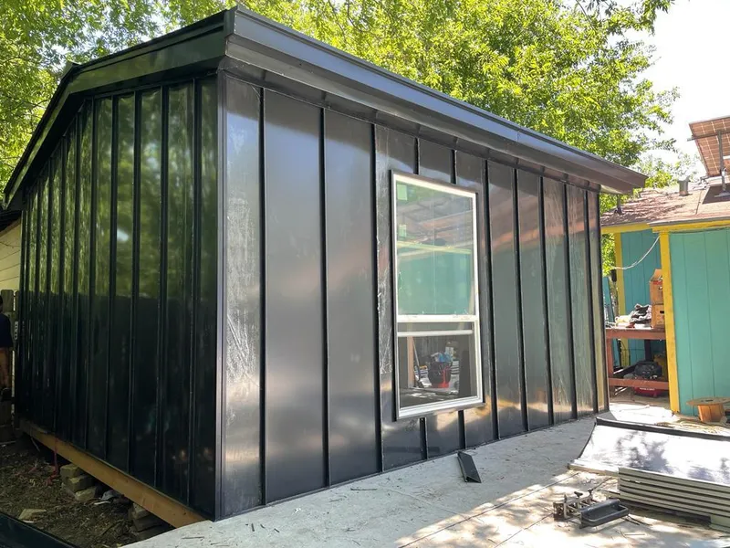 Black standing seam metal wall panels for Metal Roof Installation in Floral City